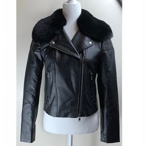 Bailey 44 Size XS Vegan Leather Jacket / Faux Trim